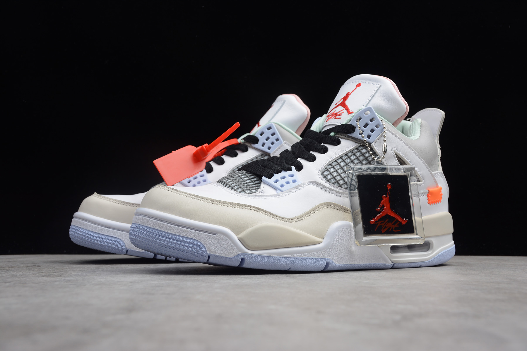 Air Jordan 4 Off-White Han Yubai Light Beige Grey Shoes